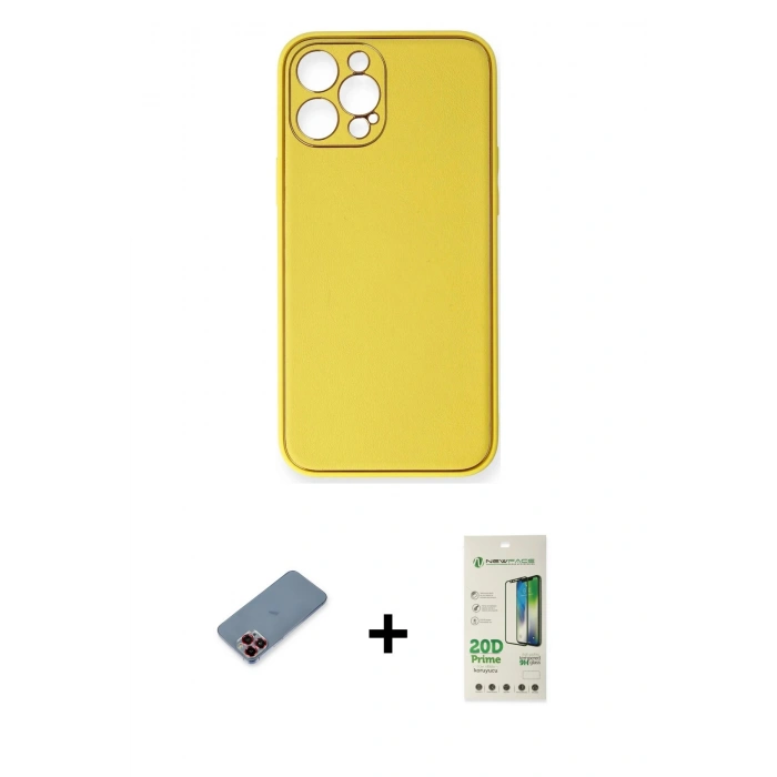 MARSİLYAN™- iPhone 12 Pro Max Kılıf Yadigar Klasik - Siyah 20D Premium Cam Ekran Koruyucu + Metal Kamera Lens Koruma Cam - KI