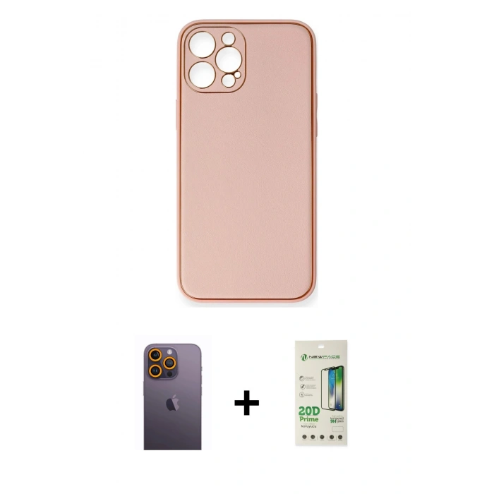 MARSİLYAN™- iPhone 12 Pro Max Kılıf Yadigar Klasik - Siyah 20D Premium Cam Ekran Koruyucu + Neon Fosforlu Kamera Lens - SI