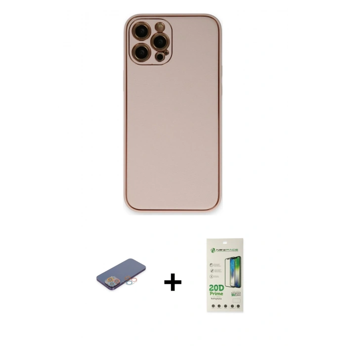 MARSİLYAN™- iPhone 12 Pro Max Kılıf Yadigar Klasik - Siyah 20D Premium Cam Ekran Koruyucu + Renkli Kamera Lens Koruma Cam - PE