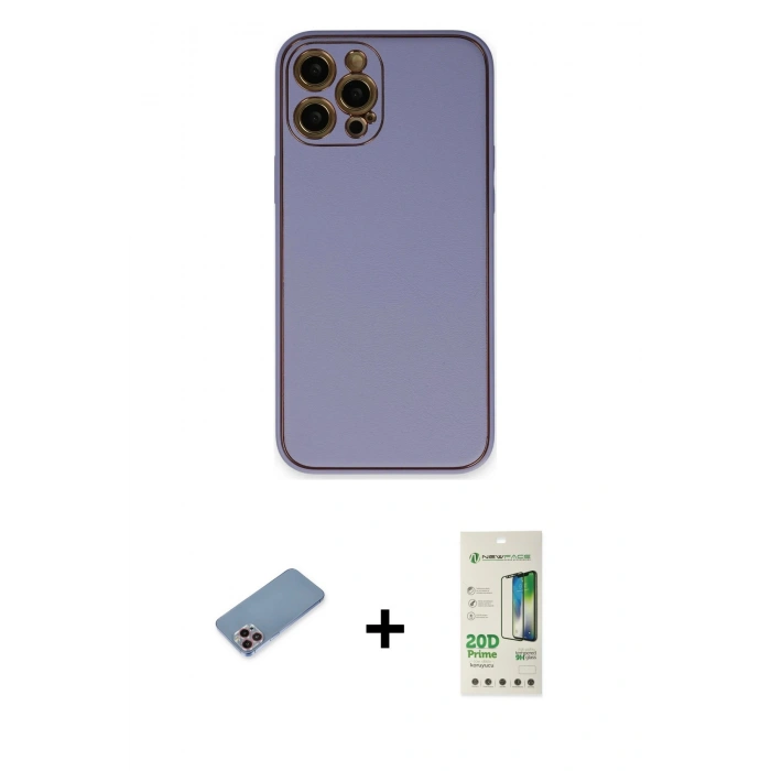 MARSİLYAN™- iPhone 12 Pro Max Kılıf Yadigar Klasik - Siyah 20D Premium Cam Ekran Koruyucu + Shine Kamera Lens Koruma Cam - PE