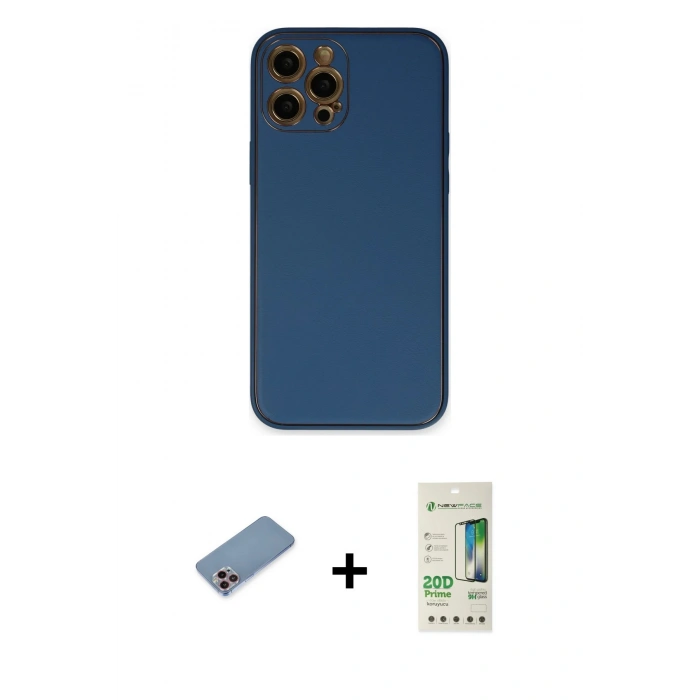MARSİLYAN™- iPhone 12 Pro Max Kılıf Yadigar Klasik - Siyah 20D Premium Cam Ekran Koruyucu + Shine Kamera Lens Koruma Cam - PE