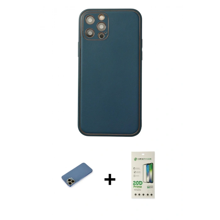 MARSİLYAN™- iPhone 12 Pro Max Kılıf Yadigar Klasik - Siyah 20D Premium Cam Ekran Koruyucu + Shine Kamera Lens Koruma Cam - GD