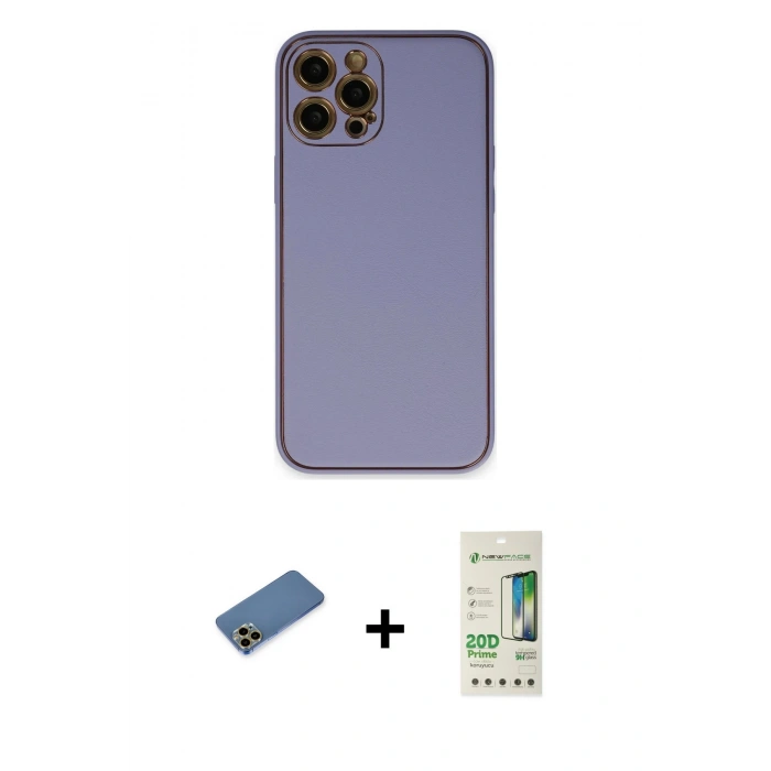 MARSİLYAN™- iPhone 12 Pro Max Kılıf Yadigar Klasik - Siyah 20D Premium Cam Ekran Koruyucu + Shine Kamera Lens Koruma Cam - GD