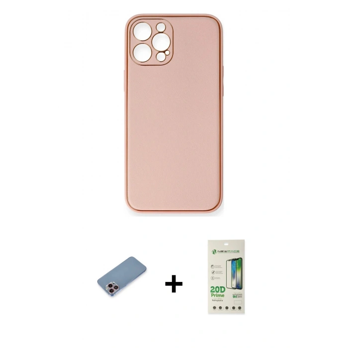 MARSİLYAN™- iPhone 12 Pro Max Kılıf Yadigar Klasik - Siyah 20D Premium Cam Ekran Koruyucu + Shine Kamera Lens Koruma Cam - PE