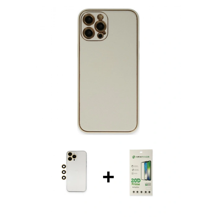 MARSİLYAN™- iPhone 12 Pro Max Kılıf Yadigar Klasik - Siyah 20D Premium Cam Ekran Koruyucu + Shine Kamera Lens - GD