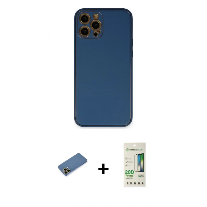 MARSİLYAN™- iPhone 12 Pro Max Kılıf Yadigar Klasik - Siyah 20D Premium Cam Ekran Koruyucu + Shine Kamera Lens Koruma Cam - GD