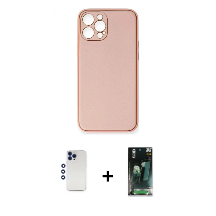 MARSİLYAN™- iPhone 12 Pro Max Kılıf Yadigar Klasik - Siyah 360 Mat Full Body Arka Koruyucu + Shine Kamera Lens - LT