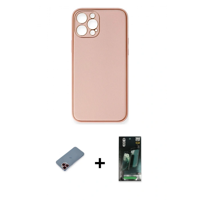 MARSİLYAN™- iPhone 12 Pro Max Kılıf Yadigar Klasik - Siyah 360 Mat Full Body Arka Koruyucu + Metal Kamera Lens Koruma Cam - KI