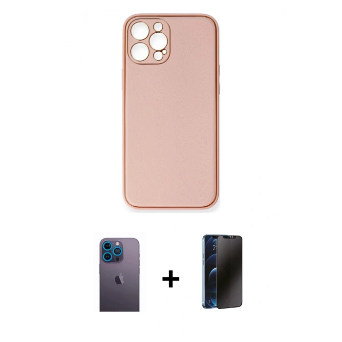 MARSİLYAN™- iPhone 12 Pro Max Kılıf Yadigar Klasik - Siyah 3D Antistatik Hayalet Cam Ekran Koruyucu + Neon Fosforlu Kamera Lens - MI