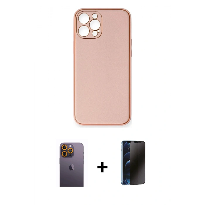 MARSİLYAN™- iPhone 12 Pro Max Kılıf Yadigar Klasik - Siyah 3D Antistatik Hayalet Cam Ekran Koruyucu + Sarı Neon Fosforlu Kamera Lens