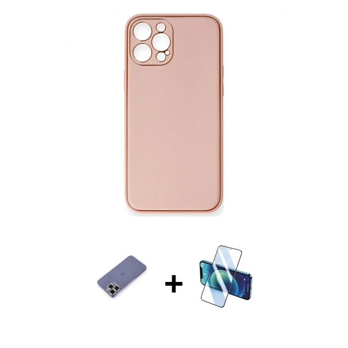 MARSİLYAN™- iPhone 12 Pro Max Kılıf Yadigar Klasik - Siyah 3D Antistatik Seramik Nano Ekran Koruyucu + Metal Kamera Lens Koruma Cam - GD