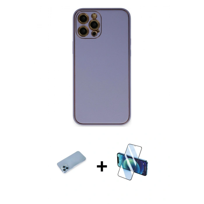 MARSİLYAN™- iPhone 12 Pro Max Kılıf Yadigar Klasik - Siyah 3D Antistatik Seramik Nano Ekran Koruyucu + Shine Kamera Lens Koruma Cam - MI