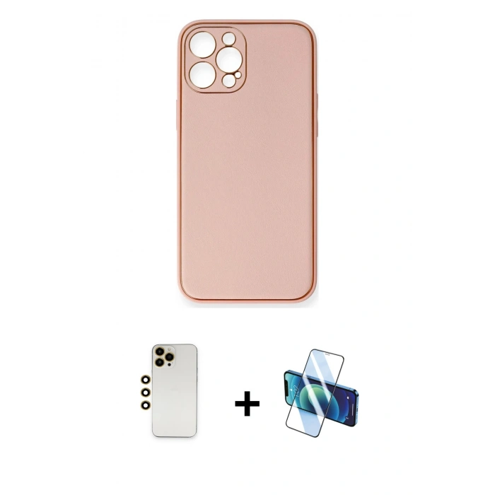 MARSİLYAN™- iPhone 12 Pro Max Kılıf Yadigar Klasik - Siyah 3D Antistatik Seramik Nano Ekran Koruyucu + Shine Kamera Lens - GD