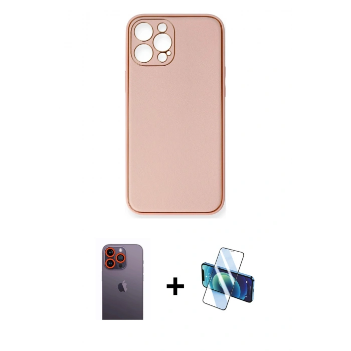MARSİLYAN™- iPhone 12 Pro Max Kılıf Yadigar Klasik - Siyah 3D Antistatik Seramik Nano Ekran Koruyucu + Neon Fosforlu Kamera Lens - TU