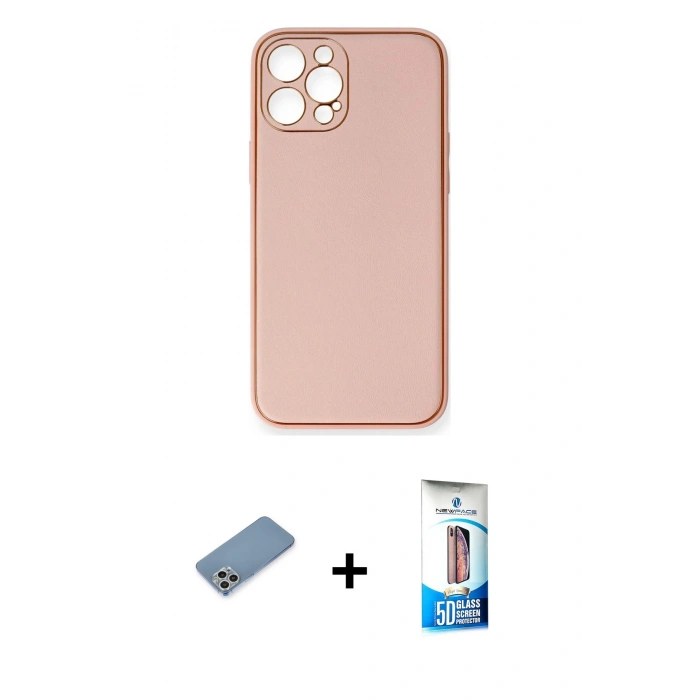 MARSİLYAN™- iPhone 12 Pro Max Kılıf Yadigar Klasik - Siyah 5D Eko Cam Ekran Koruyucu + Shine Kamera Lens Koruma Cam - GS