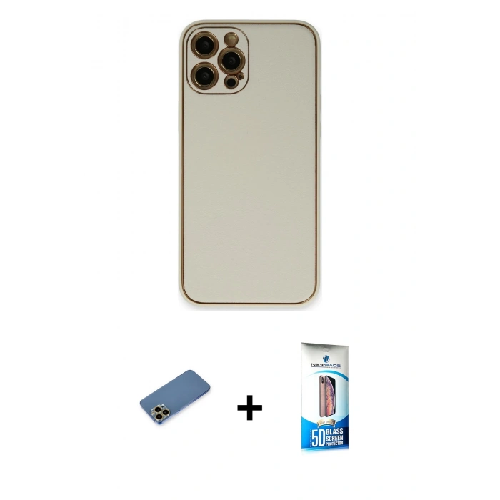 MARSİLYAN™- iPhone 12 Pro Max Kılıf Yadigar Klasik - Siyah 5D Eko Cam Ekran Koruyucu + Shine Kamera Lens Koruma Cam - GD