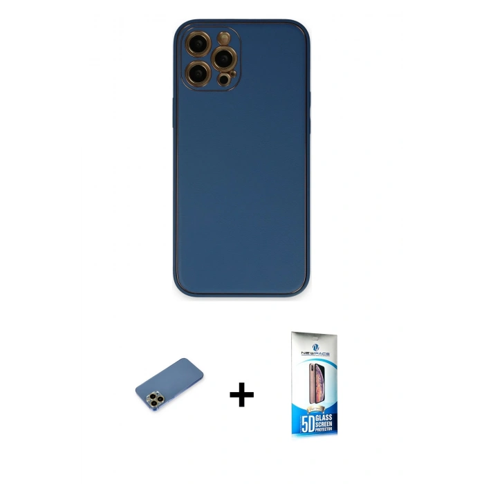 MARSİLYAN™- iPhone 12 Pro Max Kılıf Yadigar Klasik - Siyah 5D Eko Cam Ekran Koruyucu + Shine Kamera Lens Koruma Cam - GD