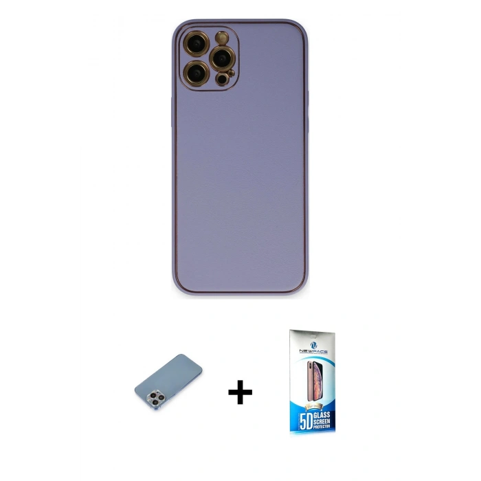 MARSİLYAN™- iPhone 12 Pro Max Kılıf Yadigar Klasik - Siyah 5D Eko Cam Ekran Koruyucu + Shine Kamera Lens Koruma Cam - GI