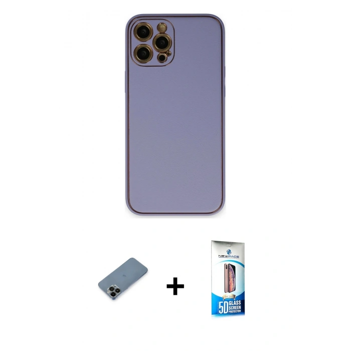 MARSİLYAN™- iPhone 12 Pro Max Kılıf Yadigar Klasik - Siyah 5D Eko Cam Ekran Koruyucu + Shine Kamera Lens Koruma Cam - SH