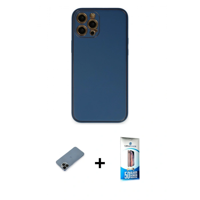MARSİLYAN™- iPhone 12 Pro Max Kılıf Yadigar Klasik - Siyah 5D Eko Cam Ekran Koruyucu + Shine Kamera Lens Koruma Cam - SH