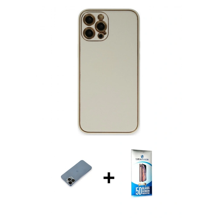 MARSİLYAN™- iPhone 12 Pro Max Kılıf Yadigar Klasik - Siyah 5D Eko Cam Ekran Koruyucu + Shine Kamera Lens Koruma Cam - SH