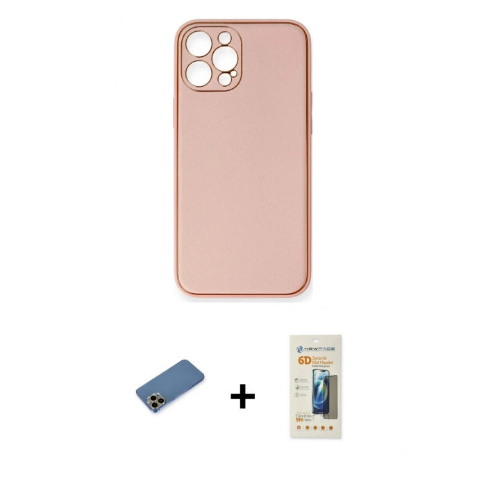MARSİLYAN™- iPhone 12 Pro Max Kılıf Yadigar Klasik - Siyah 6D Mat Seramik Hayalet Nano Ekran Koruyucu + Shine Kamera Lens Koruma Cam - GD