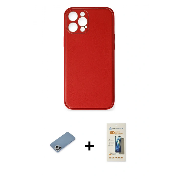 MARSİLYAN™- iPhone 12 Pro Max Kılıf Yadigar Klasik - Siyah 6D Mat Seramik Hayalet Nano Ekran Koruyucu + Shine Kamera Lens Koruma Cam - GS