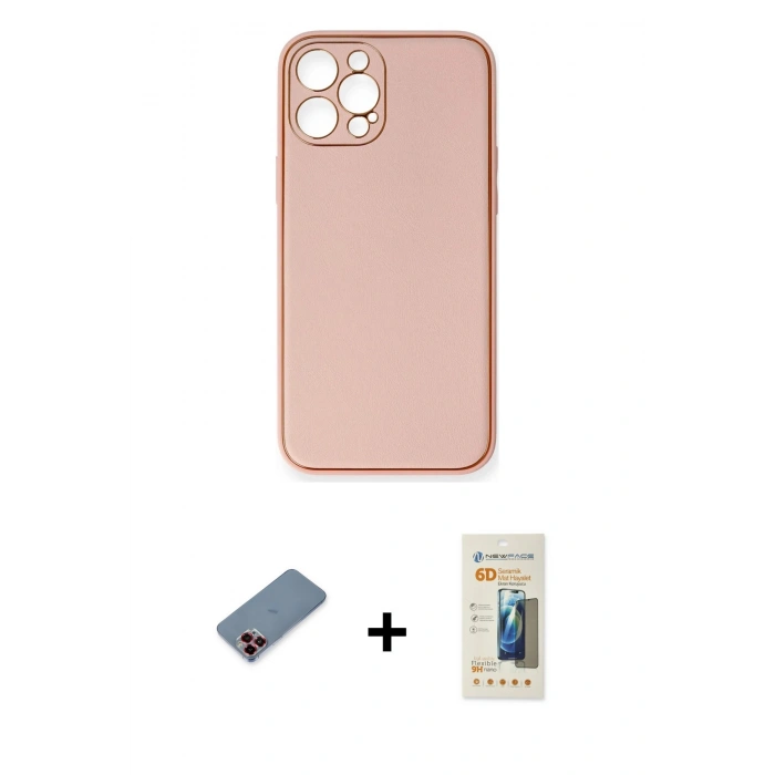 MARSİLYAN™- iPhone 12 Pro Max Kılıf Yadigar Klasik - Siyah 6D Mat Seramik Hayalet Nano Ekran Koruyucu + Metal Kamera Lens Koruma Cam - KI