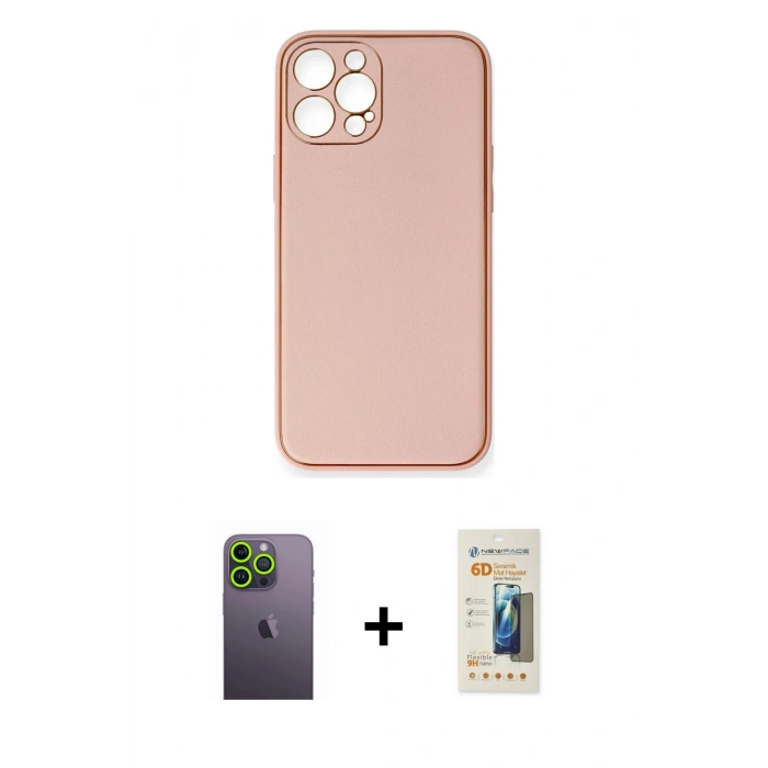 MARSİLYAN™- iPhone 12 Pro Max Kılıf Yadigar Klasik - Siyah 6D Mat Seramik Hayalet Nano Ekran Koruyucu + Neon Fosforlu Kamera Lens - YL