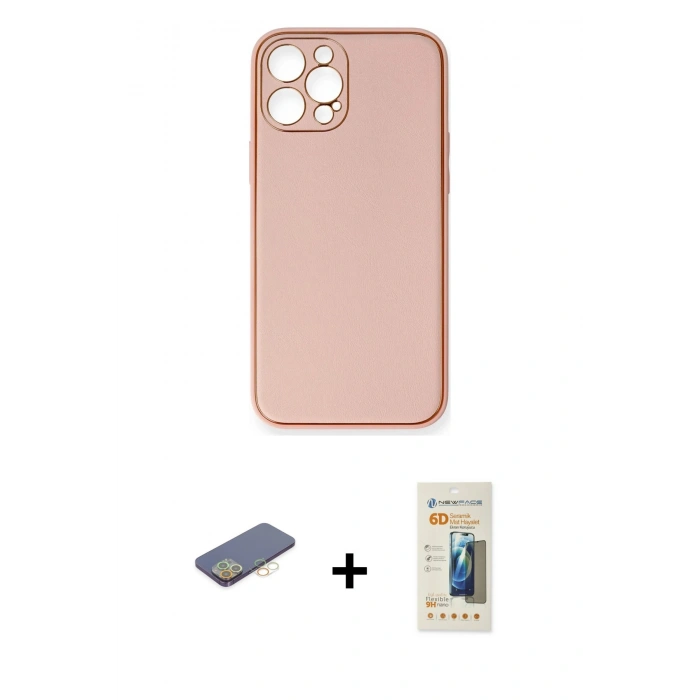 MARSİLYAN™- iPhone 12 Pro Max Kılıf Yadigar Klasik - Siyah 6D Mat Seramik Hayalet Nano Ekran Koruyucu + Renkli Kamera Lens Koruma Cam - SI