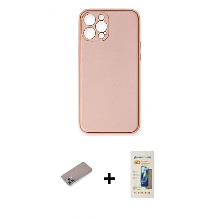MARSİLYAN™- iPhone 12 Pro Max Kılıf Yadigar Klasik - Siyah 6D Mat Seramik Hayalet Nano Ekran Koruyucu + Shine Kamera Lens Koruma Cam - SABE