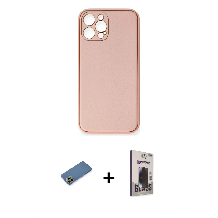 MARSİLYAN™- iPhone 12 Pro Max Kılıf Yadigar Klasik - Siyah Bilvis Hayalet Cam Ekran Koruyucu + Shine Kamera Lens Koruma Cam - GD