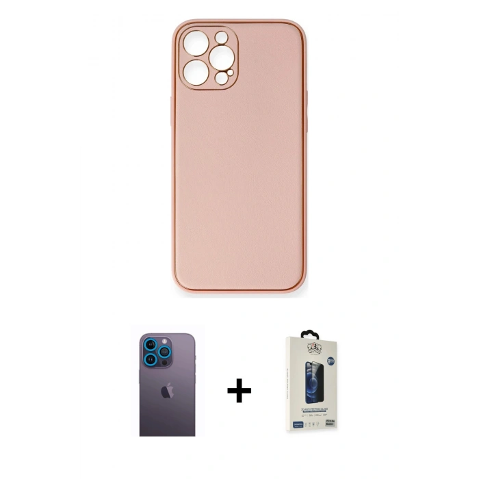 MARSİLYAN™- iPhone 12 Pro Max Kılıf Yadigar Klasik - Siyah Bilvis Hayalet Cam Ekran Koruyucu + Neon Fosforlu Kamera Lens - MI