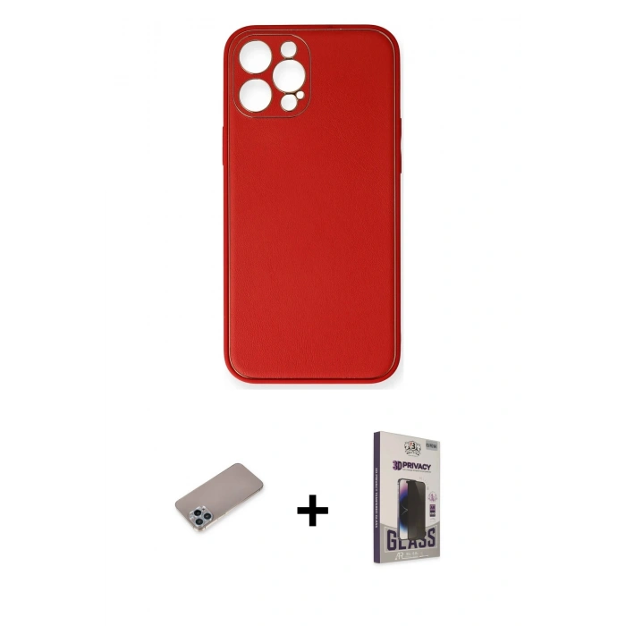 MARSİLYAN™- iPhone 12 Pro Max Kılıf Yadigar Klasik - Siyah Bilvis Hayalet Cam Ekran Koruyucu + Shine Kamera Lens Koruma Cam - SABE