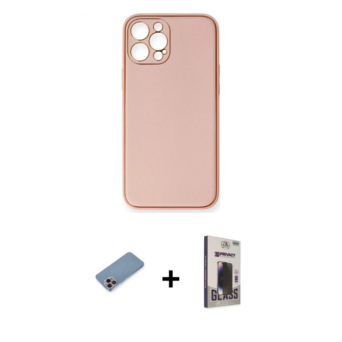 MARSİLYAN™- iPhone 12 Pro Max Kılıf Yadigar Klasik - Siyah Bilvis Hayalet Cam Ekran Koruyucu + Shine Kamera Lens Koruma Cam - PE