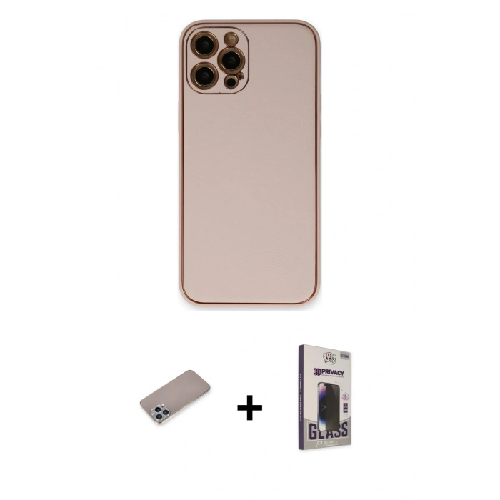 MARSİLYAN™- iPhone 12 Pro Max Kılıf Yadigar Klasik - Siyah Bilvis Hayalet Cam Ekran Koruyucu + Shine Kamera Lens Koruma Cam - SABE