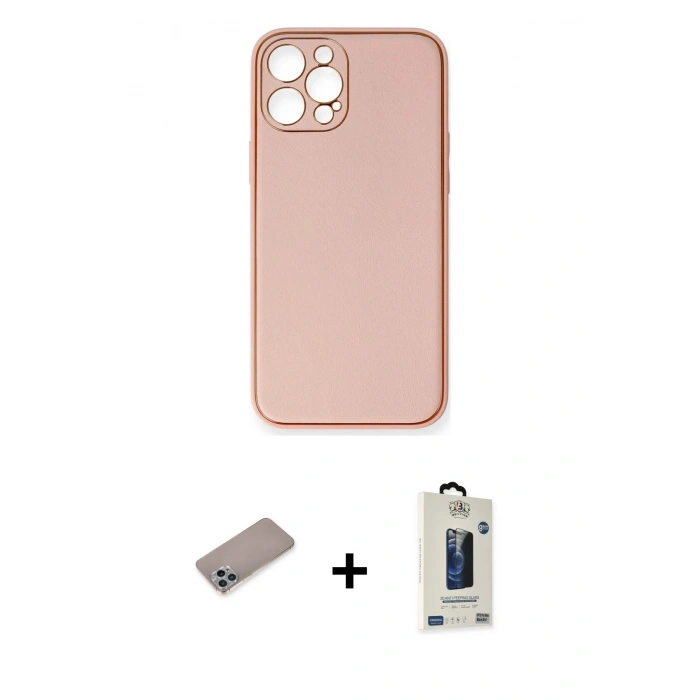 MARSİLYAN™- iPhone 12 Pro Max Kılıf Yadigar Klasik - Siyah Bilvis Hayalet Cam Ekran Koruyucu + Shine Kamera Lens Koruma Cam - SABE