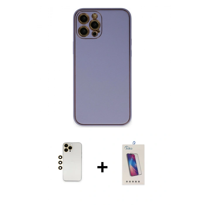 MARSİLYAN™- iPhone 12 Pro Max Kılıf Yadigar Klasik - Siyah Joko 5D Cam + Shine Kamera Lens - GD