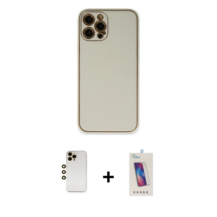 MARSİLYAN™- iPhone 12 Pro Max Kılıf Yadigar Klasik - Siyah Joko 5D Cam + Shine Kamera Lens - GD