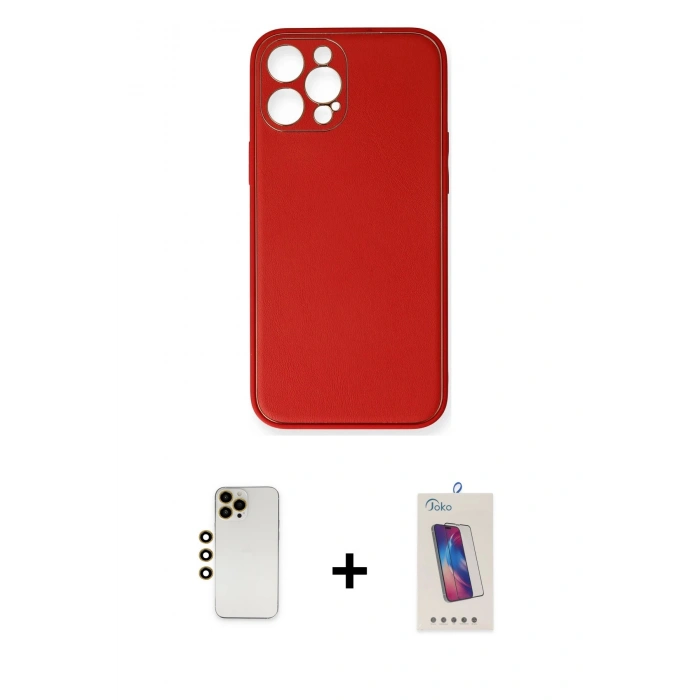 MARSİLYAN™- iPhone 12 Pro Max Kılıf Yadigar Klasik - Siyah Joko 5D Cam + Shine Kamera Lens - GD