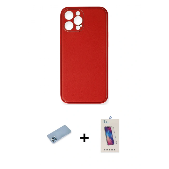 MARSİLYAN™- iPhone 12 Pro Max Kılıf Yadigar Klasik - Siyah Joko 5D Cam + Shine Kamera Lens Koruma Cam - MI