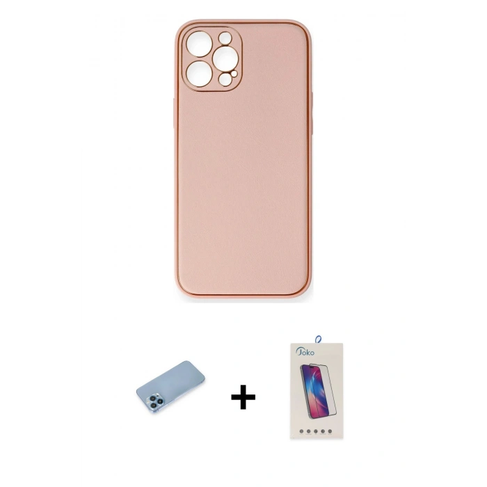 MARSİLYAN™- iPhone 12 Pro Max Kılıf Yadigar Klasik - Siyah Joko 5D Cam + Shine Kamera Lens Koruma Cam - MI
