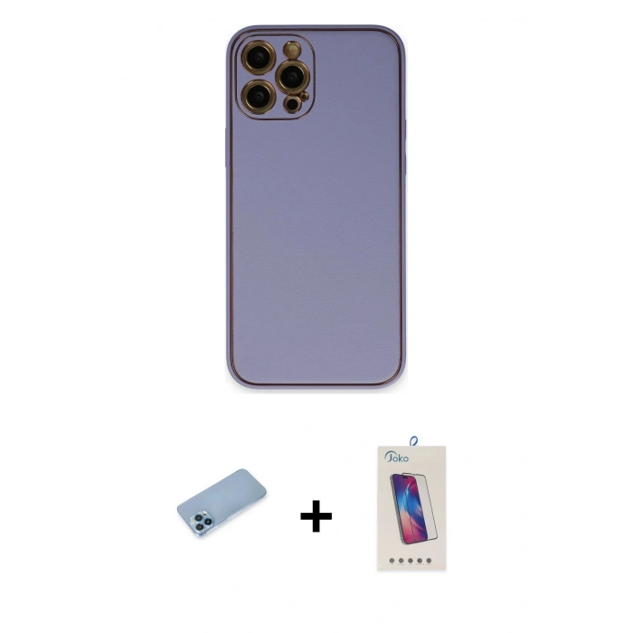 MARSİLYAN™- iPhone 12 Pro Max Kılıf Yadigar Klasik - Siyah Joko 5D Cam + Shine Kamera Lens Koruma Cam - MI