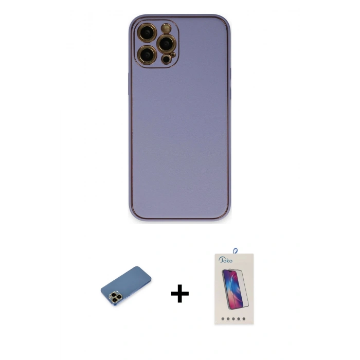 MARSİLYAN™- iPhone 12 Pro Max Kılıf Yadigar Klasik - Siyah Joko 5D Cam + Shine Kamera Lens Koruma Cam - GD