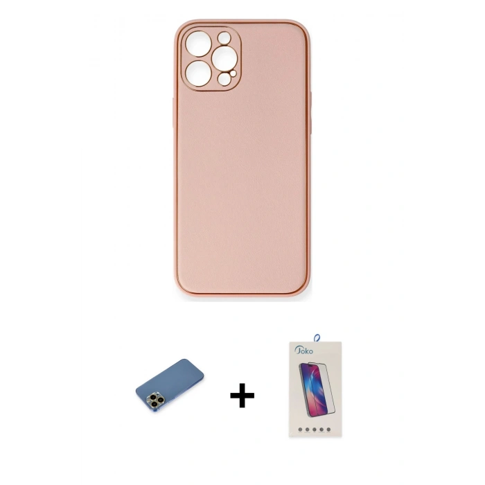 MARSİLYAN™- iPhone 12 Pro Max Kılıf Yadigar Klasik - Siyah Joko 5D Cam + Shine Kamera Lens Koruma Cam - GD