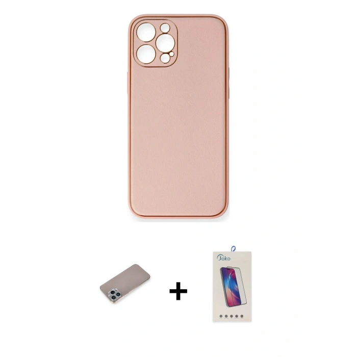 MARSİLYAN™- iPhone 12 Pro Max Kılıf Yadigar Klasik - Siyah Joko 5D Cam + Shine Kamera Lens Koruma Cam - SABE
