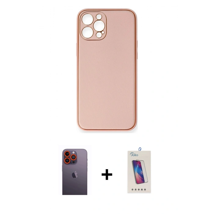 MARSİLYAN™- iPhone 12 Pro Max Kılıf Yadigar Klasik - Siyah Joko 5D Cam + Neon Fosforlu Kamera Lens - TU