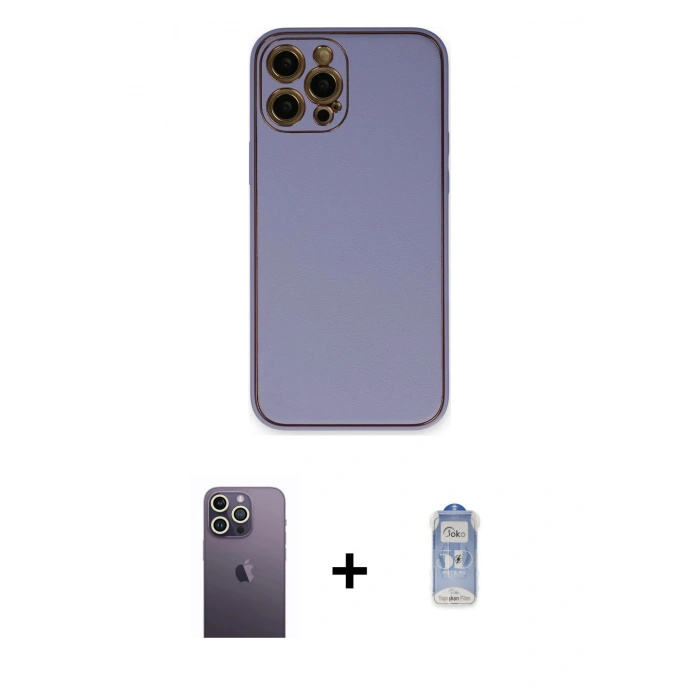 MARSİLYAN™- iPhone 12 Pro Max Kılıf Yadigar Klasik - Siyah Joko Magic 5D Cam + Neon Fosforlu Kamera Lens - BZ