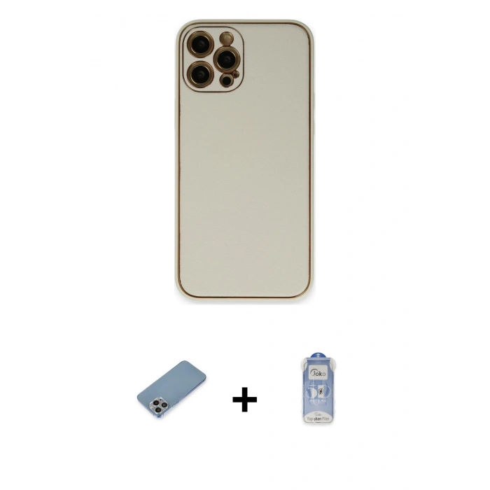 MARSİLYAN™- iPhone 12 Pro Max Kılıf Yadigar Klasik - Siyah Joko Magic 5D Cam + Shine Kamera Lens Koruma Cam - GI