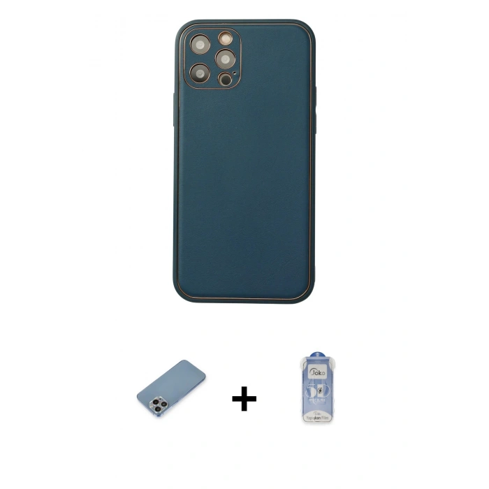 MARSİLYAN™- iPhone 12 Pro Max Kılıf Yadigar Klasik - Siyah Joko Magic 5D Cam + Shine Kamera Lens Koruma Cam - GI